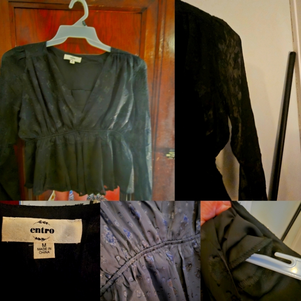 Entro Black Lace Women's Top